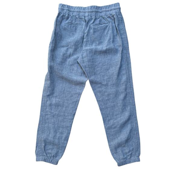 Athlet Cabo Linen Pants Sz 10 Light Blue Chambray Pull On Jogger Lightweight - Picture 2 of 12